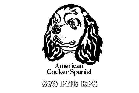Cocker Spaniel Dog Silhouette Face Svg