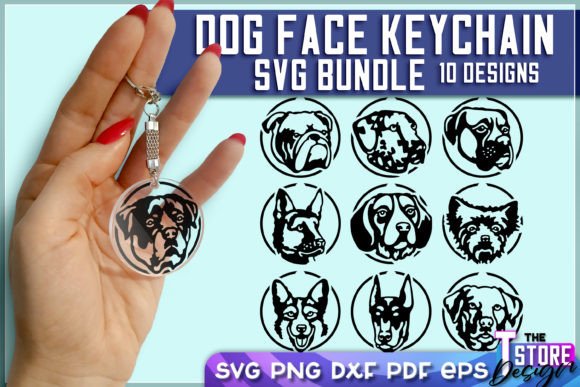 Dog Face Keychain SVG Design