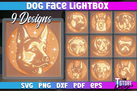 Dog Face Lightbox SVG Design