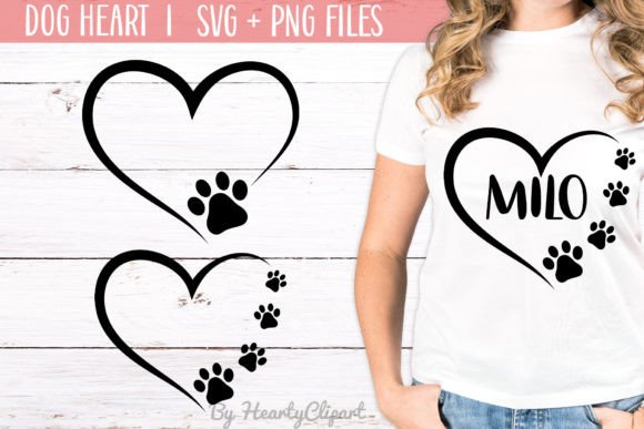Dog Paws Heart SVG Cutting File