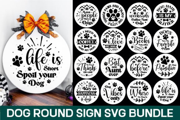 Dog Round Sign Svg Bundle