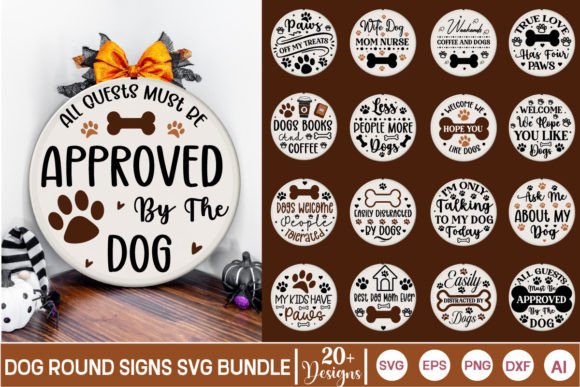 Dog Round Signs SVG Bundle
