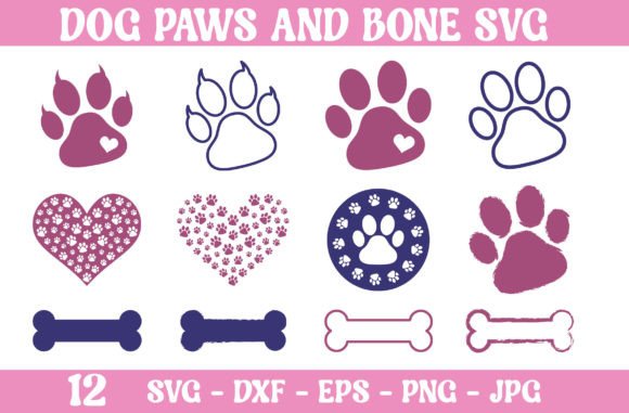 Embroidery Design Review: Dog Paw Print Svg, Bone Svg Vector