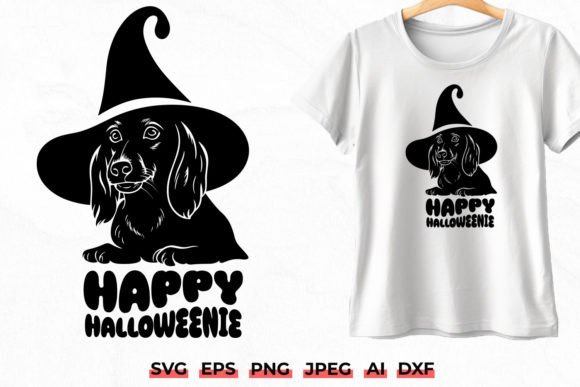 Happy Halloweenie SVG Witch Dog Design