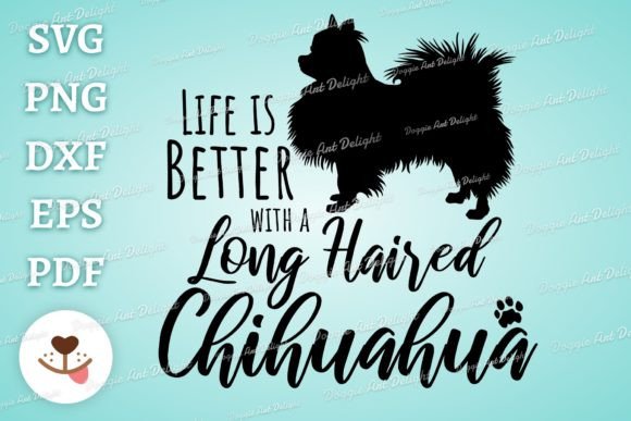 Long Haired Chihuahua Dog Lover Png Svg