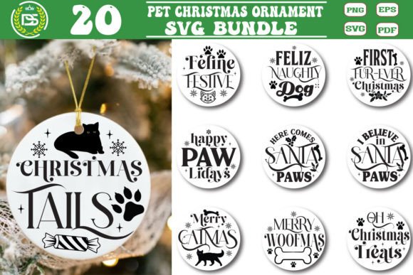 Pet Christmas Ornament SVG Bundle