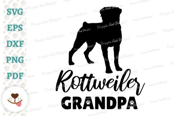 Rottweiler Grandpa Svg Png